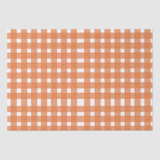 Herfst Oranje Gingham Herfst Baby shower Tissuepapier (Voorkant)
