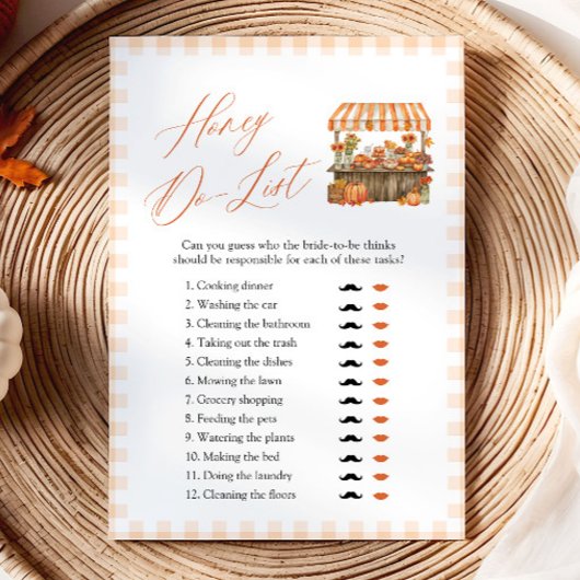 Herfst Oranje Gingham Hoe Oud Was De Bruid Spel Kaart