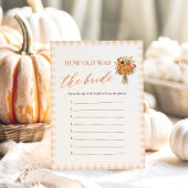 Herfst Oranje Gingham Hoe Oud Was De Bruid Spel Kaart