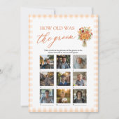 Herfst Oranje Gingham Hoe Oud Was De Bruidegom Gam Kaart (Voorkant)