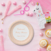 Herfst Oranje Gingham Klassieke Baby Shower Bord (Feest)