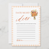 Herfst Oranje Gingham Markt Date Night Ideeën Spel Kaart (Voorkant)