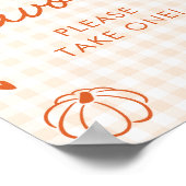 Herfst Oranje Gingham Met de Hand Getekend Favorie Poster (Hoek)