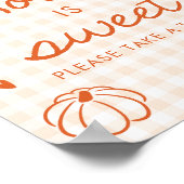 Herfst Oranje Gingham Met de Hand Getekend Love is Poster (Hoek)