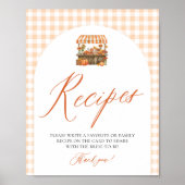 Herfst Oranje Gingham Verse Van De Markt Recepten Poster (Voorkant)