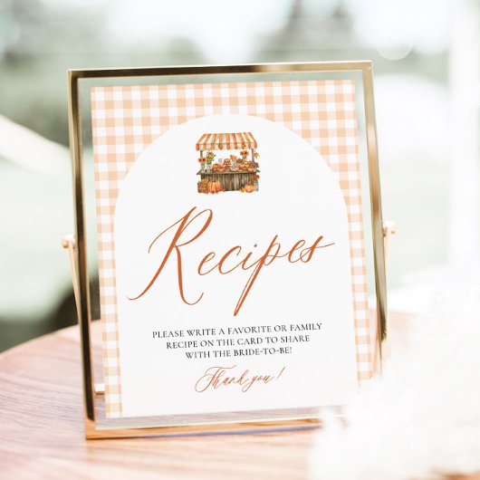 Herfst Oranje Gingham Verse Van De Markt Recepten Poster