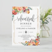 Herfst oranje goudsbloem repetitie dineruitnodigin kaart (Staand voorkant)