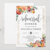 Herfst oranje goudsbloem repetitie dineruitnodigin kaart (Voorkant / Achterkant)