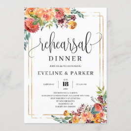 Herfst oranje goudsbloem repetitie dineruitnodigin kaart