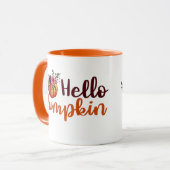 Herfst Oranje Hallo pompoen personaliseren Mok (Voorkant links)