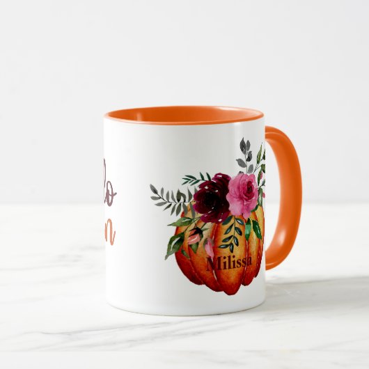 Herfst Oranje Hallo pompoen personaliseren Mok (Voorkant rechts)