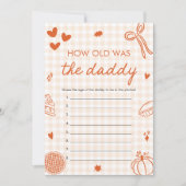 Herfst Oranje hand getekend hoe oud was het papa s Kaart (Voorkant)