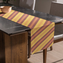 Herfst oranje Herfst gestript patroon Korte Tafelloper