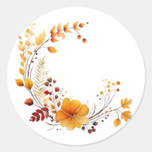 Herfst Oranje krans Ronde Sticker