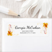 Herfst Oranje Leaves Return-adreslabel Etiket (Insitu)