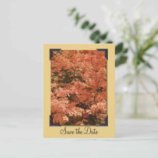 Herfst Oranje lekkernij die de datum bewaart Aankondigingskaart (Staand voorkant)