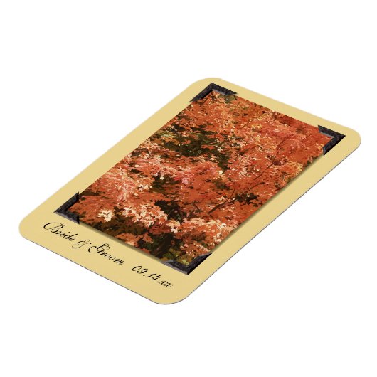 Herfst Oranje lekkernij die de datum bewaart Magneet (Linkerzijde)