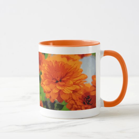 Herfst Oranje Mums Drinkbeker Mok (Rechts)