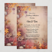 Herfst Oranje Paarse Boom Rustiek Huwelijksfeest Kaart (Voorkant / Achterkant)