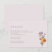 Herfst Oranje & Paarse Wildflowers Wedding Informatiekaartje (Voorkant / Achterkant)