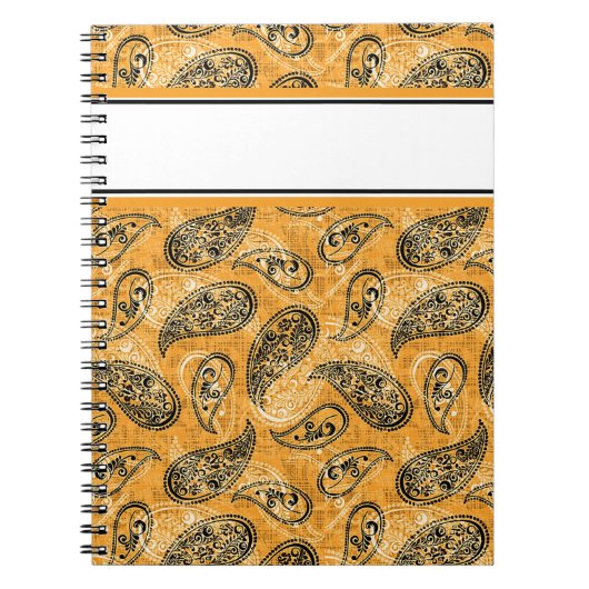 herfst oranje paisley notitieboek (Voorkant)