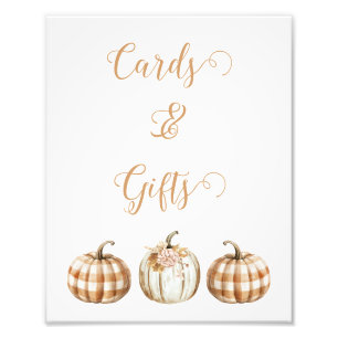 Herfst Oranje pompoen Baby shower teken Foto Afdruk