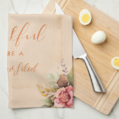 Herfst Oranje pompoen herfst bladeren Waterverf Theedoek (Quarter Fold)