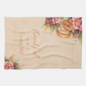 Herfst Oranje pompoen herfst bladeren Waterverf Theedoek (Horizontaal)