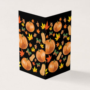 Herfst Oranje Pompoen Herfst Patroon Kaart