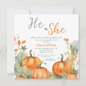 Herfst Oranje pompoen Hij of zij Gender Reveal Kaart (Voorkant)