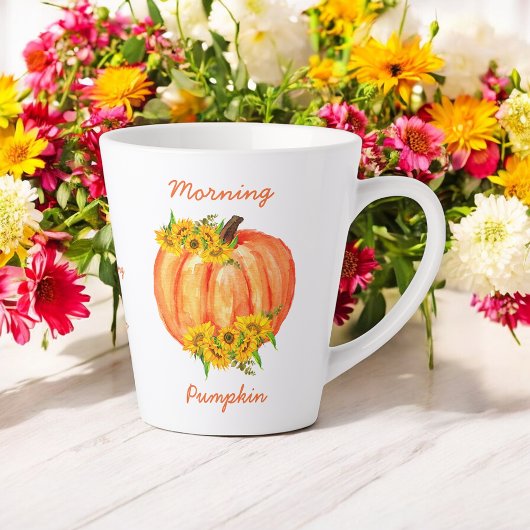 Herfst Oranje pompoen Thanksgiving Friendsgiving Latte Mok