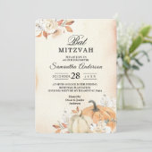 Herfst Oranje Pompoenen & Bloemen in Landelijke St Kaart (Staand voorkant)