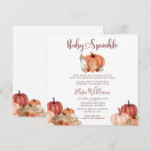 Herfst Oranje Pompoenmelk Fles Baby Strooi Kaart (Voorkant / Achterkant)