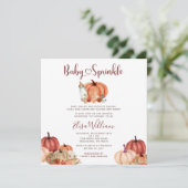 Herfst Oranje Pompoenmelk Fles Baby Strooi Kaart (Staand voorkant)