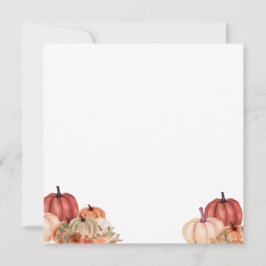 Herfst Oranje Pompoenmelk Fles Baby Strooi Kaart (Achterkant)