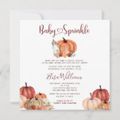 Herfst Oranje Pompoenmelk Fles Baby Strooi Kaart (Voorkant)