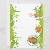 Herfst Oranje Pumpkin Green Wedding Invitation Kaart (Achterkant)
