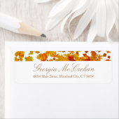 Herfst Oranje Rode Bladeren Retouradres Label (Insitu)