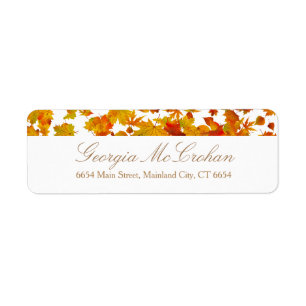 Herfst Oranje Rode Bladeren Retouradres Label