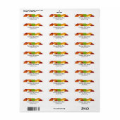 Herfst Oranje Rode Bladeren Retouradreslabel Etiket (Full Sheet)