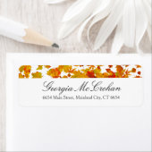 Herfst Oranje rode bladeren Terug Adres Etiket (Insitu)