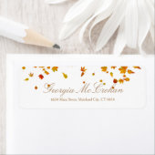 Herfst Oranje rode bladeren Terug Adres Etiket (Insitu)