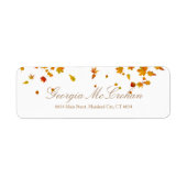 Herfst Oranje rode bladeren Terug Adres Etiket (Voorkant)