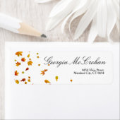 Herfst Oranje rode bladeren Terug Adres Etiket (Insitu)