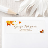 Herfst Oranje rode bladeren Terug Adres Etiket (Insitu)