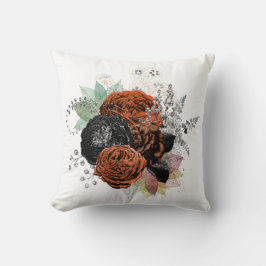 Herfst Oranje Roos Floral Sierkussen