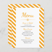 Herfst Oranje Stripe Menu Weddenschap Vrijgezellen (Voorkant / Achterkant)