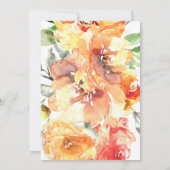 Herfst Oranje Waterverf Flowers Baby shower Kaart (Achterkant)