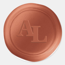 Herfst Oranje Wax Seal Monogram Bruiloft Stickers