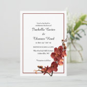 Herfst Orchidee Romance Herfst Wedding Invitation Kaart (Staand voorkant)